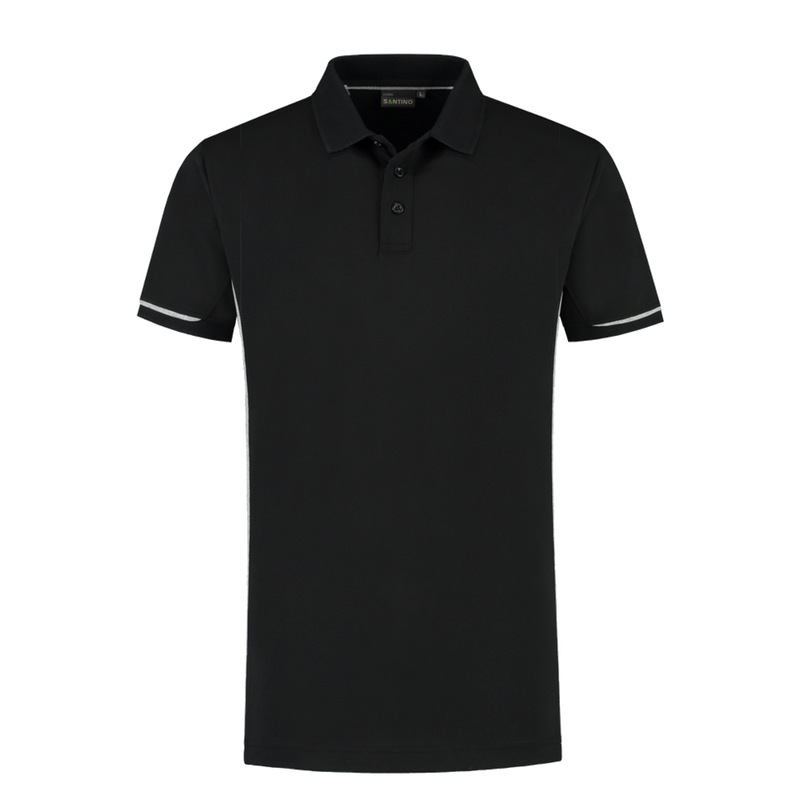 santino-contrast-poloshirt-carsen-zwart-grijs