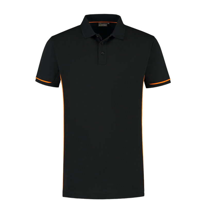 santino-contrast-poloshirt-carsen-zwart-oranje