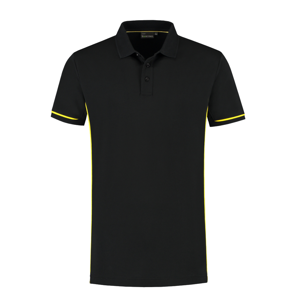 santino-contrast-poloshirt-carsen-zwart-geel