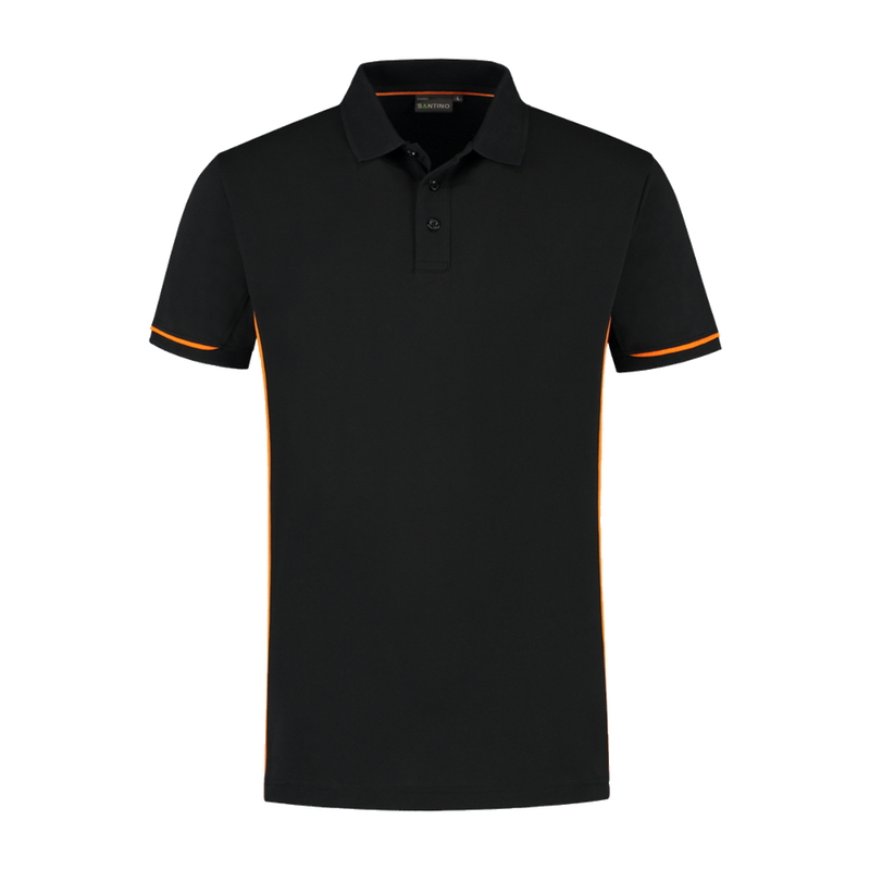santino-contrast-poloshirt-carsen-zwart-oranje