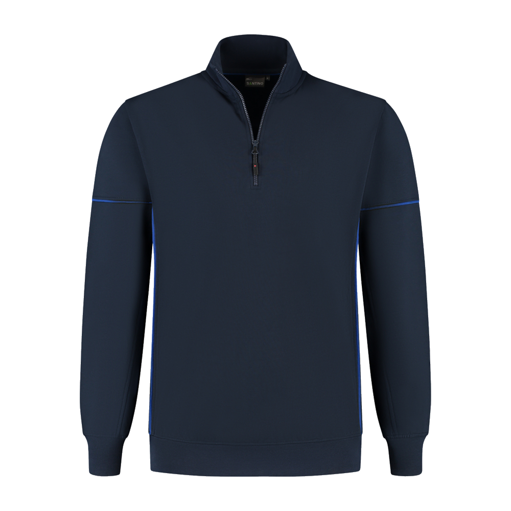 santino-contrast-zipsweater-collin-navy-kobaltblauw
