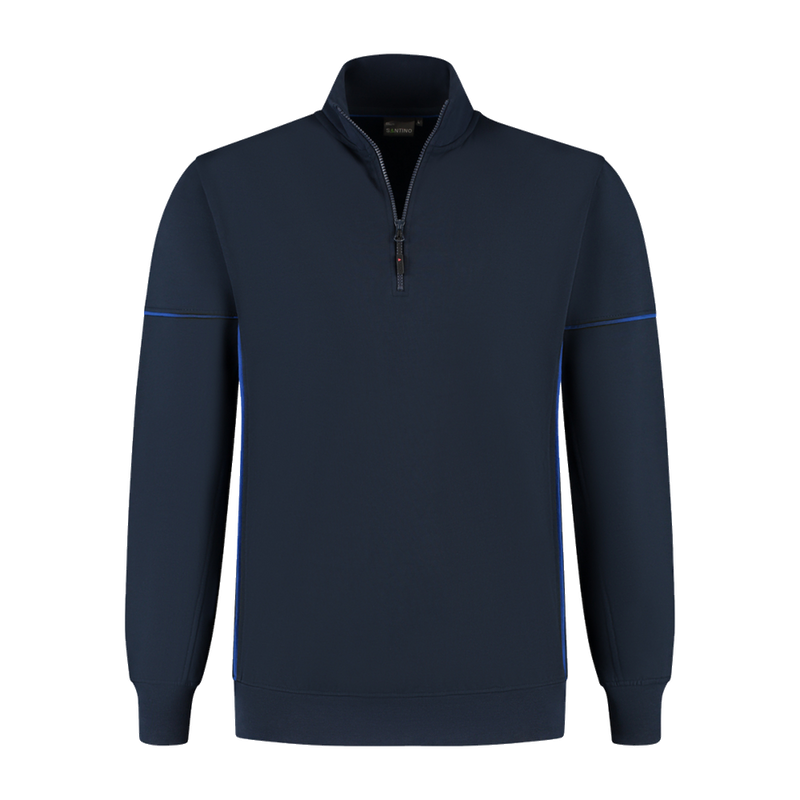santino-contrast-zipsweater-collin-navy-kobaltblauw