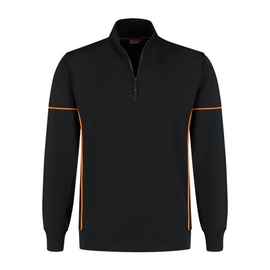 santino-contrast-zipsweater-collin-zwart-oranje