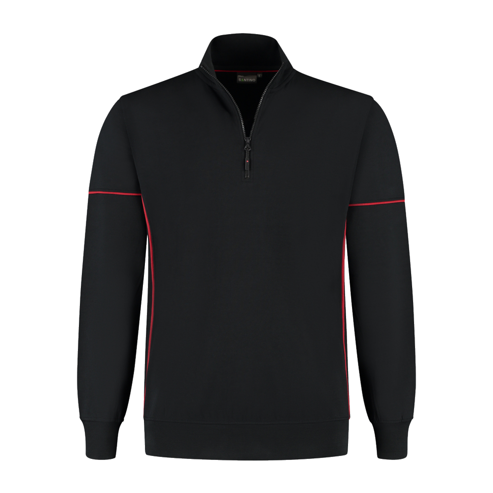 santino-contrast-zipsweater-collin-zwart-rood