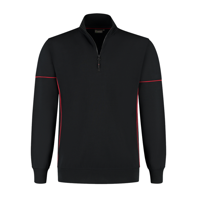 santino-contrast-zipsweater-collin-zwart-rood