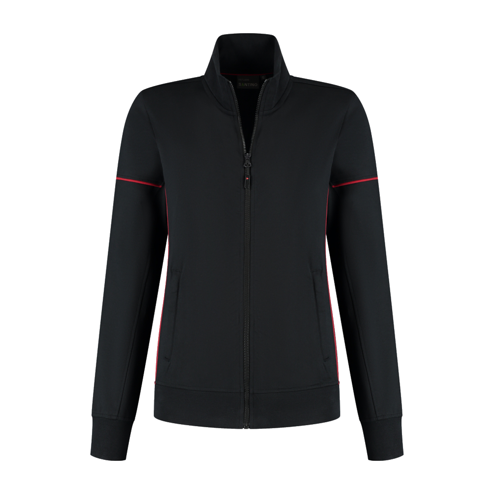 santino-contrast-sweatvest-colt-ladies-zwart-rood