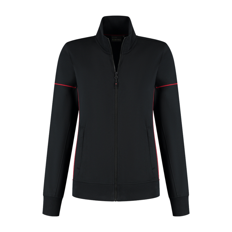 santino-contrast-sweatvest-colt-ladies-zwart-rood