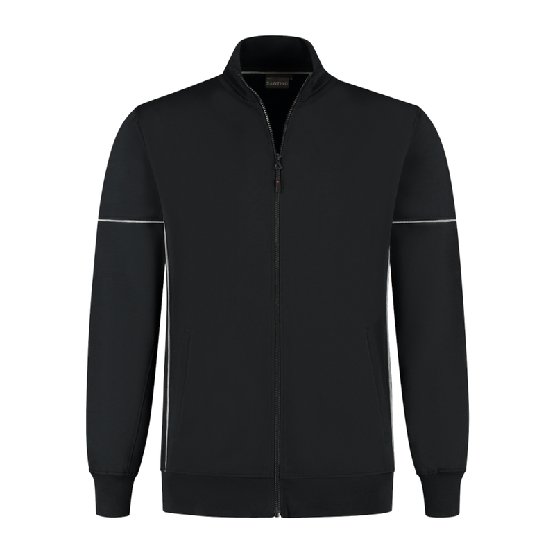 santino-contrast-sweatvest-colt-zwart-grijs