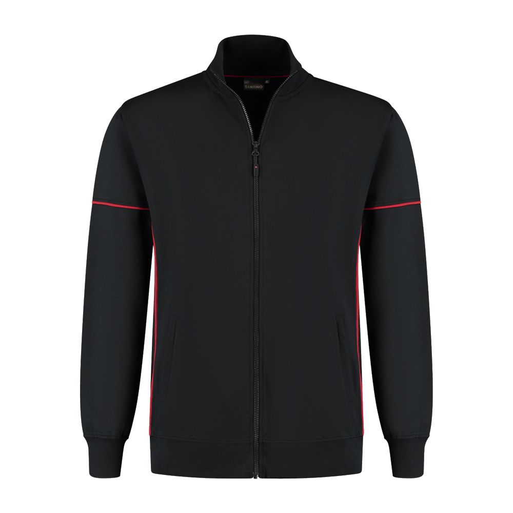 santino-contrast-sweatvest-colt-zwart-rood