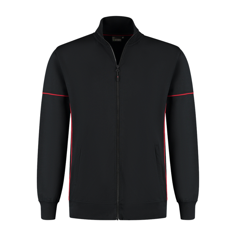 santino-contrast-sweatvest-colt-zwart-rood