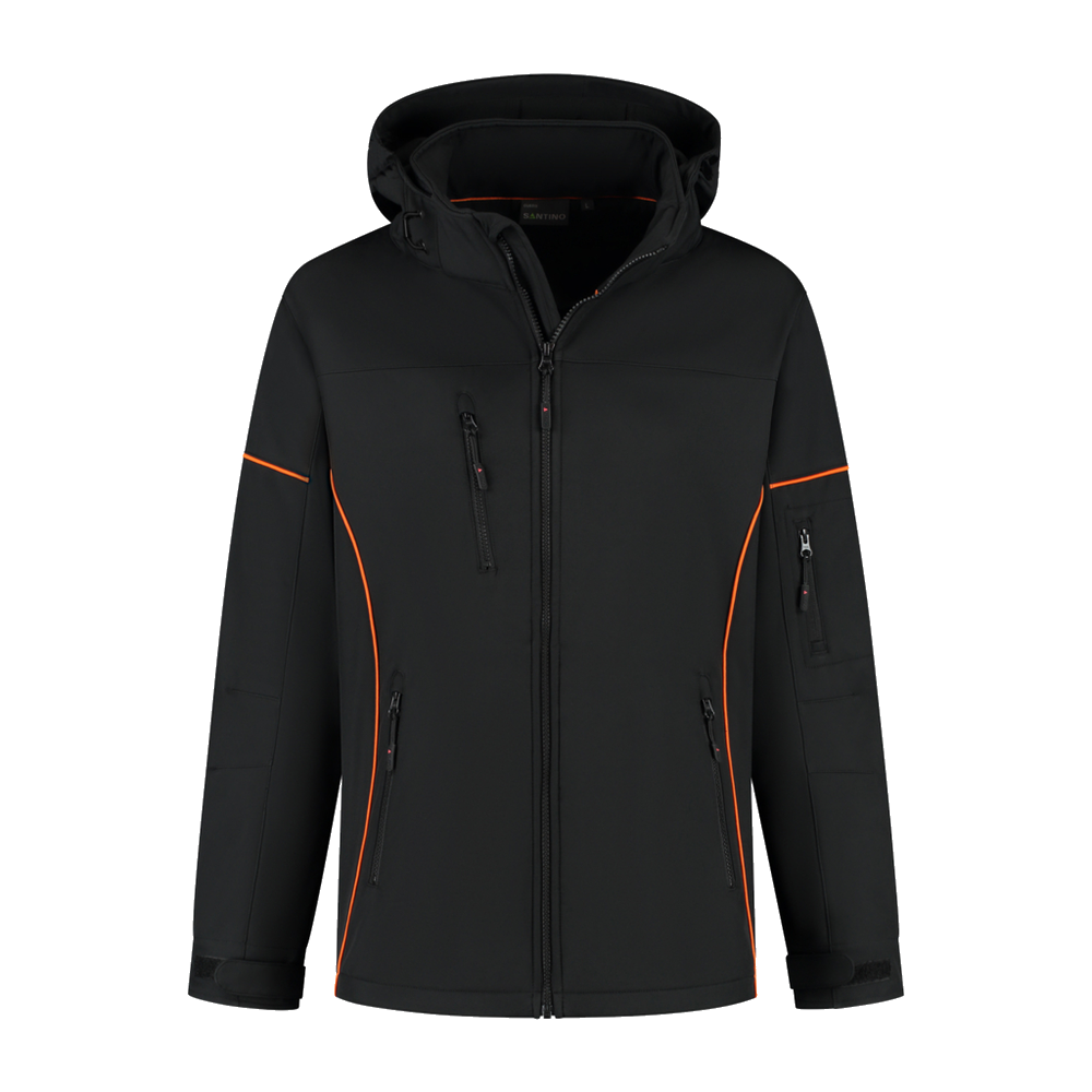 santino-contrast-softshell-jacket-curtis-zwart-oranje