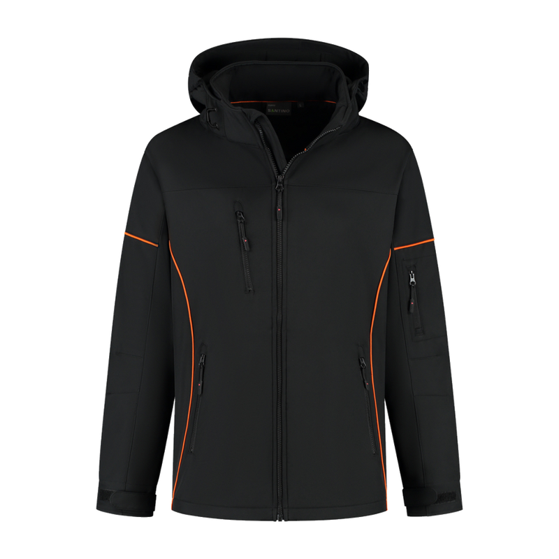 santino-contrast-softshell-jacket-curtis-zwart-oranje