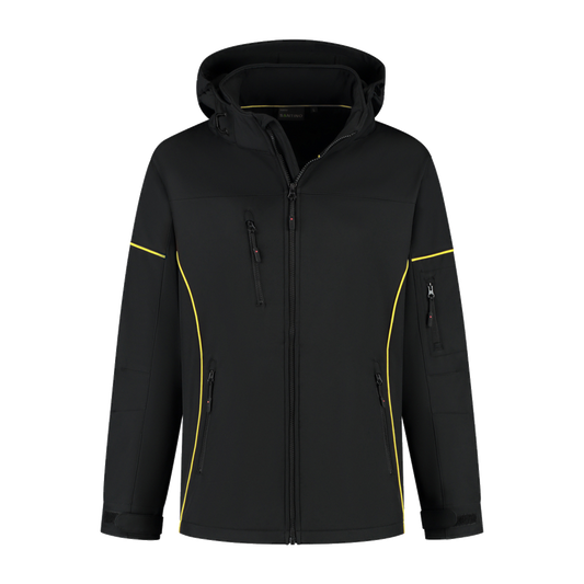 santino-contrast-softshell-jacket-curtis-zwart-geel