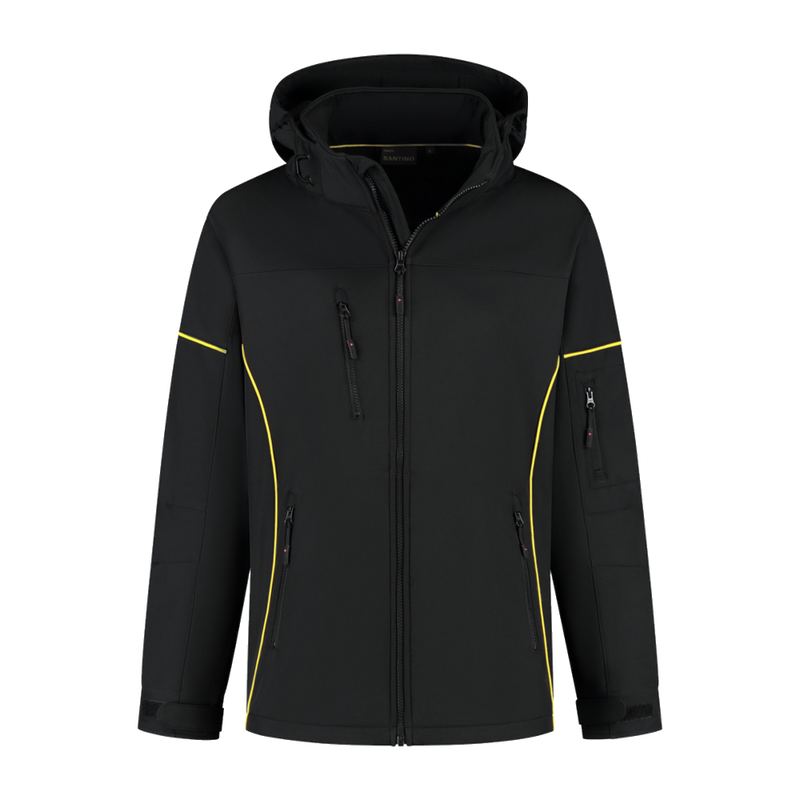 santino-contrast-softshell-jacket-curtis-zwart-geel
