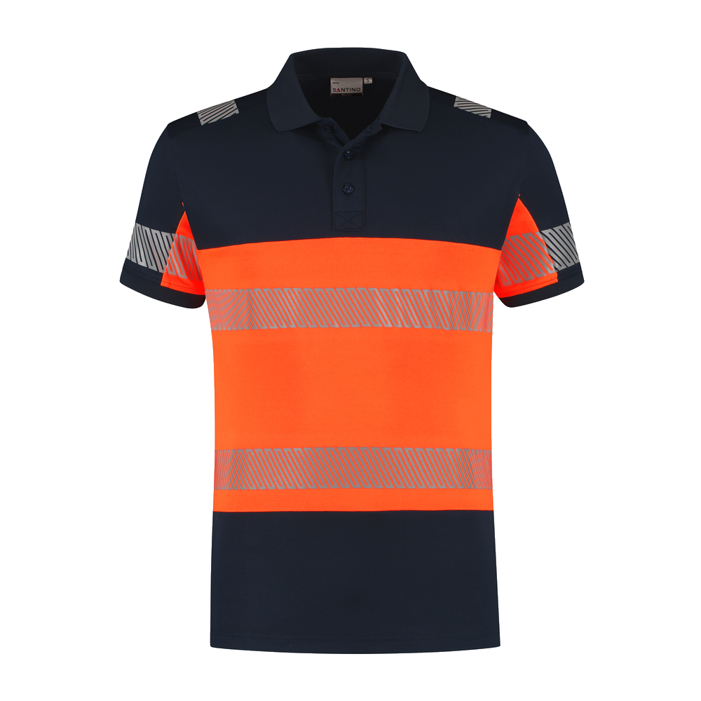 santino-en-vis-poloshirt-heda-navy-oranje