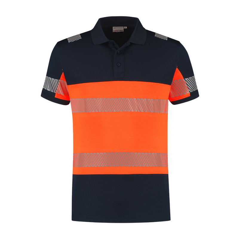 santino-en-vis-poloshirt-heda-navy-oranje