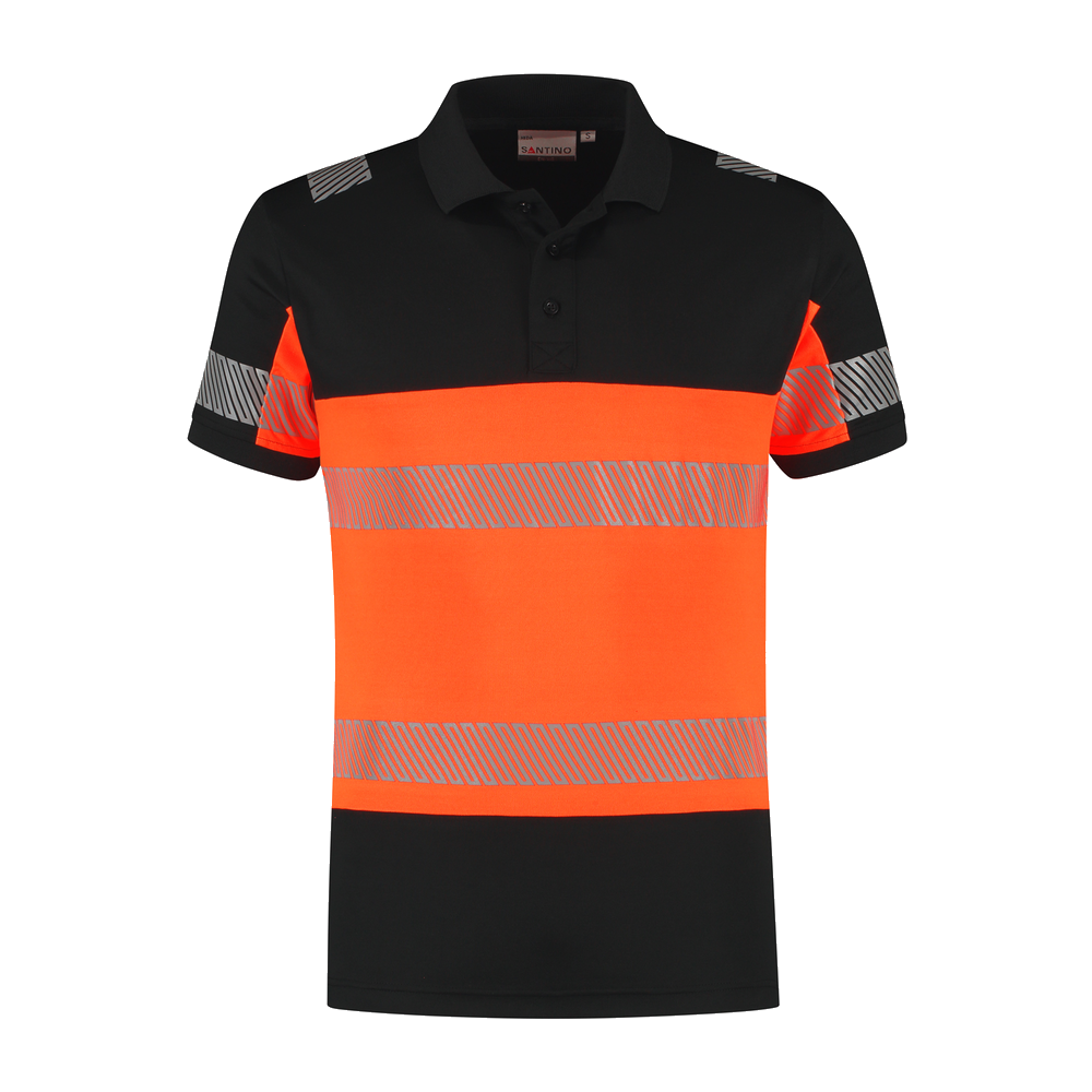 santino-en-vis-poloshirt-heda-zwart-oranje