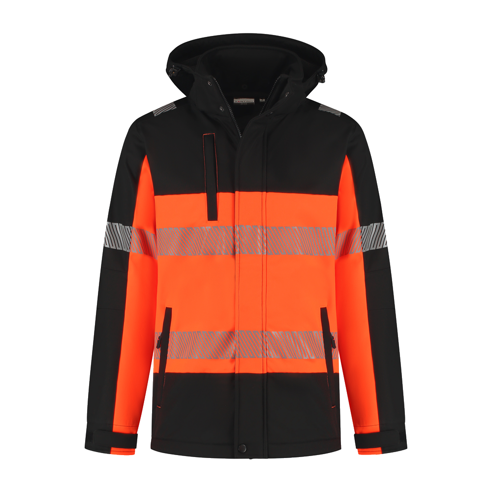 santino-en-vis-softshell-jacket-hinto-zwart-oranje