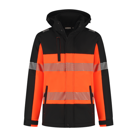 santino-en-vis-softshell-jacket-hinto-zwart-oranje