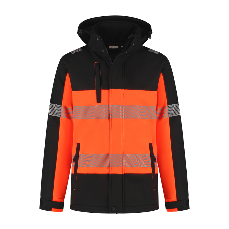 santino-en-vis-softshell-jacket-hinto-zwart-oranje