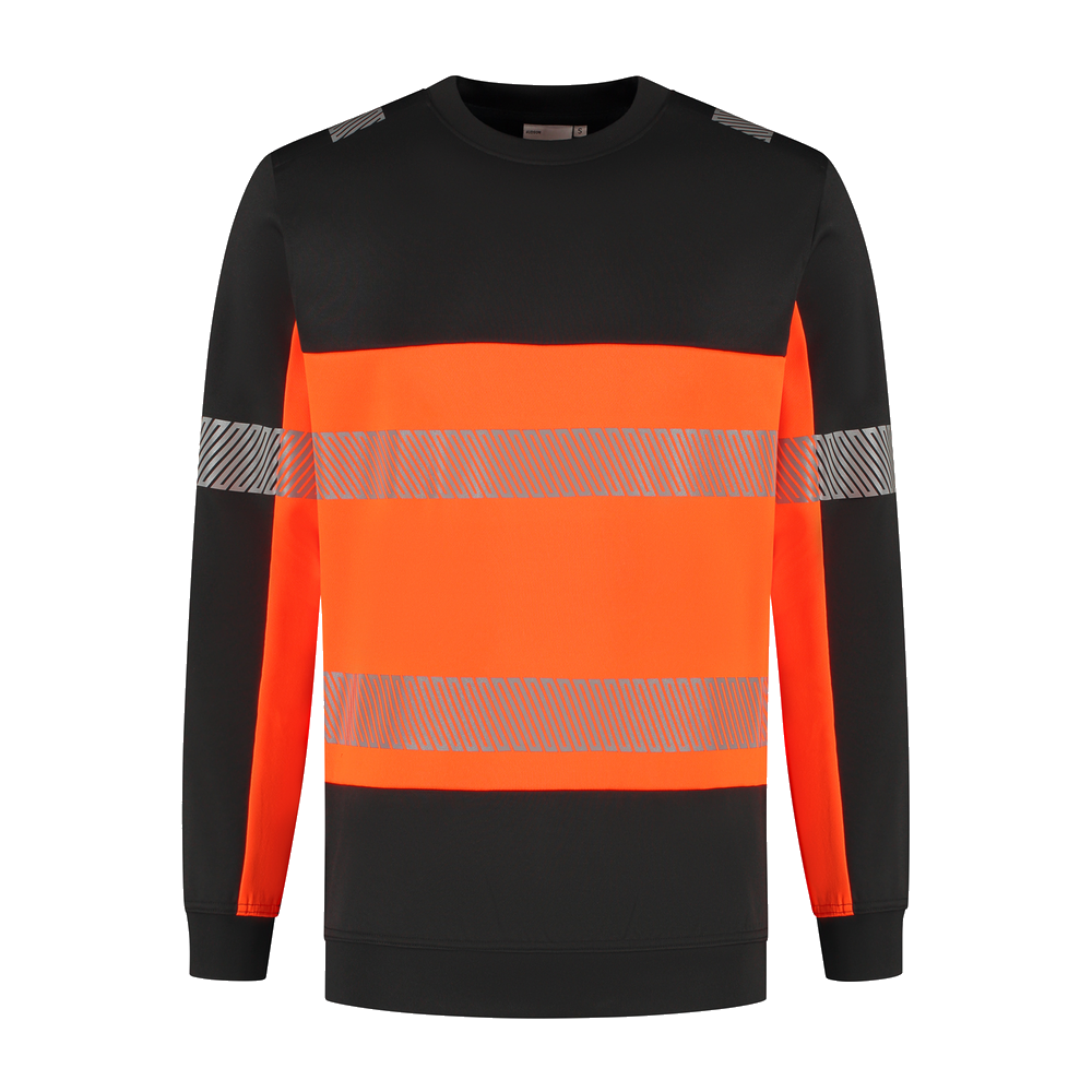santino-en-vis-sweater-hudson-zwart-oranje