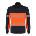 santino-en-vis-sweatvest-hugo-navy-oranje