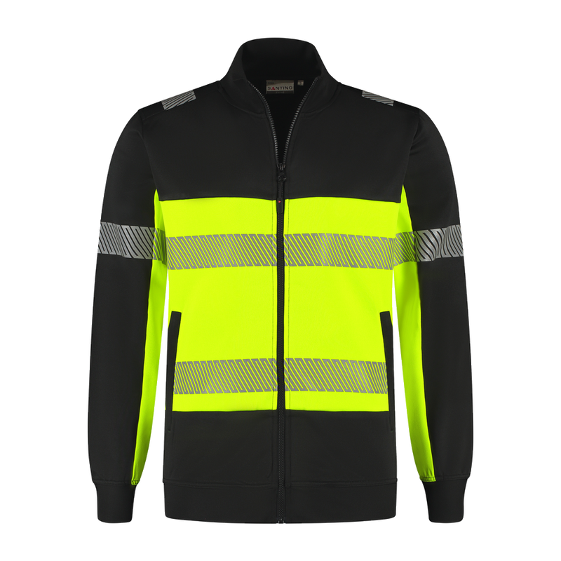 santino-en-vis-sweatvest-hugo-zwart-geel
