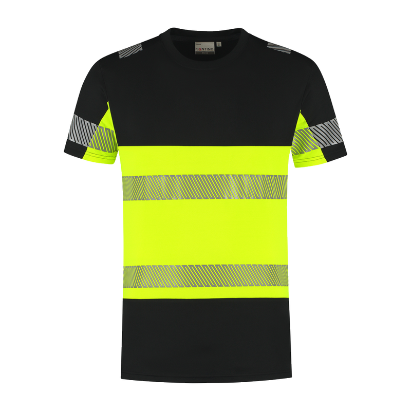 santino-en-vis-t-shirt-haris-zwart-geel