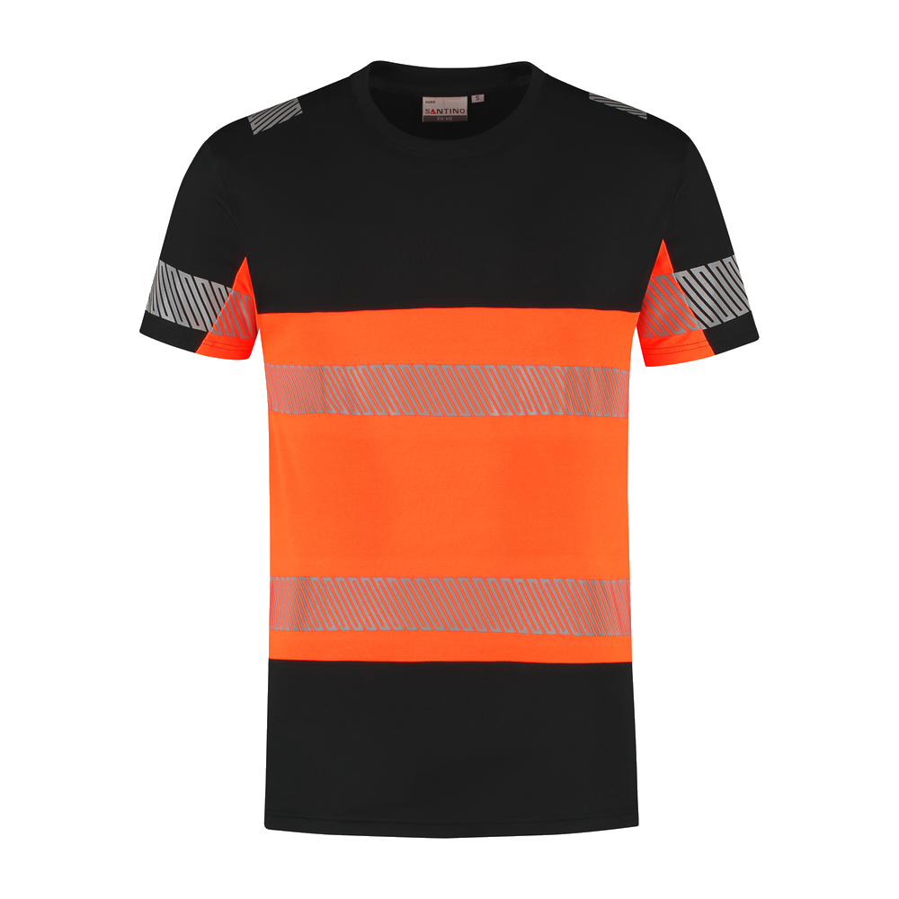 santino-en-vis-t-shirt-haris-zwart-oranje