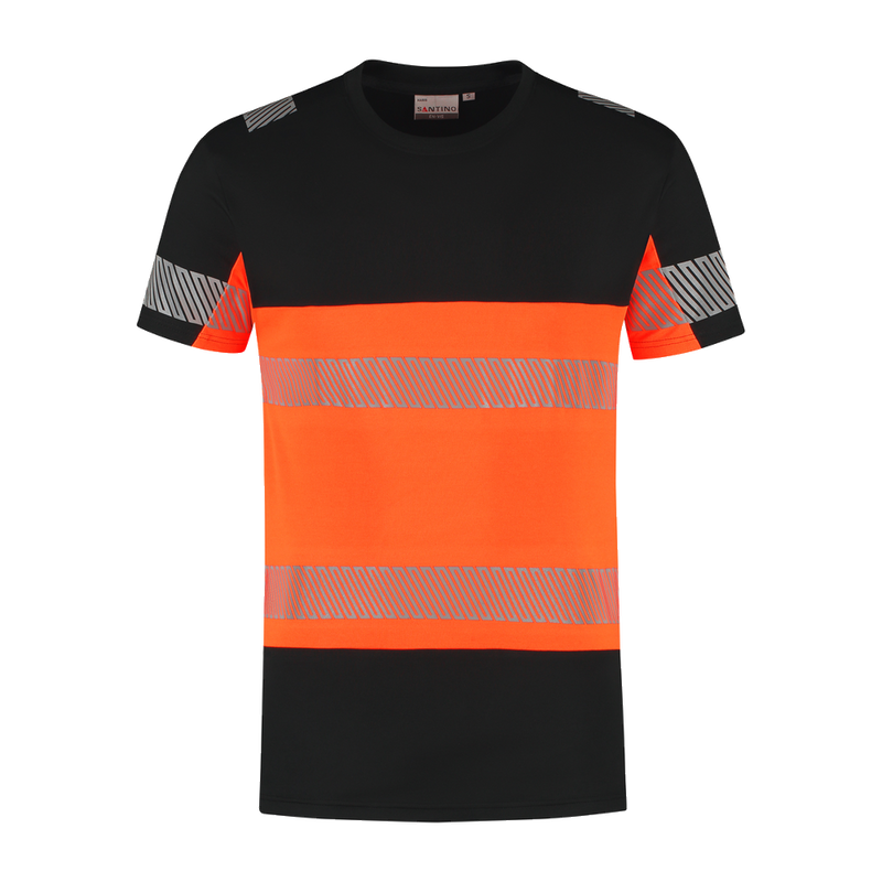 santino-en-vis-t-shirt-haris-zwart-oranje