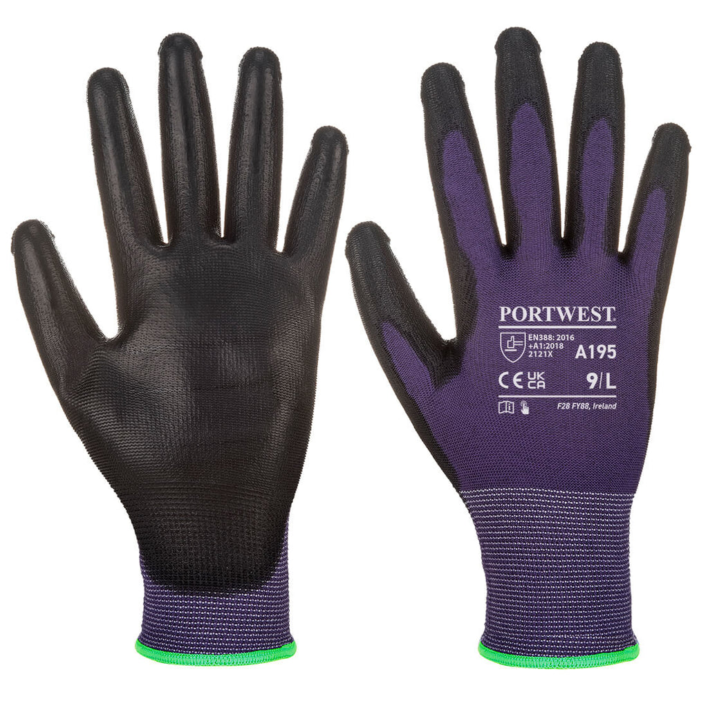 12 Paar Portwest PU Touchscreen Handschoen (Paars)