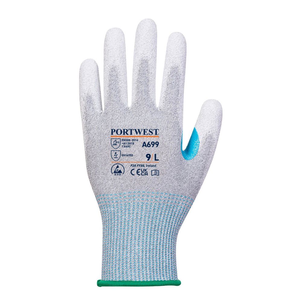 12 Paar Portwest MR13 ESD PU Palm Glove - 12 pack A699