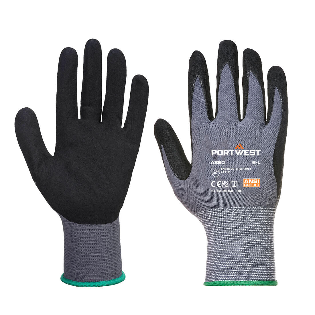 12 Paar Portwest Dermiflex Nitril Foam Handschoen (Zwart)