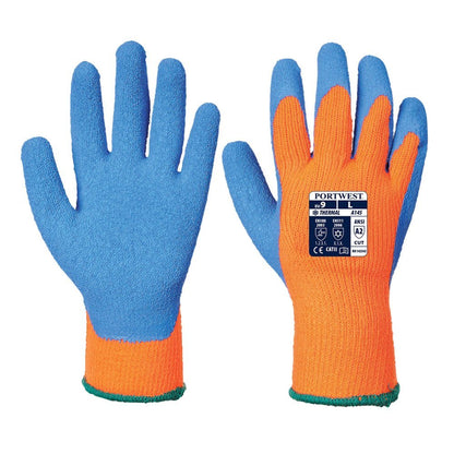 12 Paar Portwest Cold Grip Thermohandschoen (Oranje/Blauw)