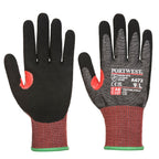 12 Paar Portwest Nitril Cut F Handschoen (Zwart)