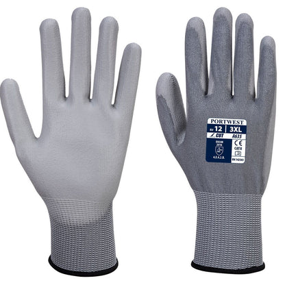 12 Paar Portwest Eco-Cut 3 / B Handschoen (Grijs)