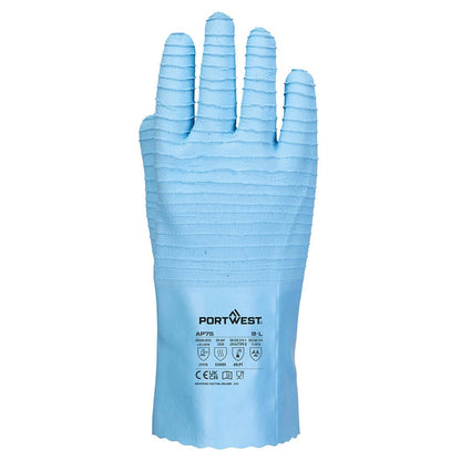 12 Paar Portwest FD Chemicali‰n B Latex handschoen (Kobalt)
