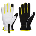 12 Paar Portwest PW3 Lederen Winterhandschoen (Zwart/Geel)