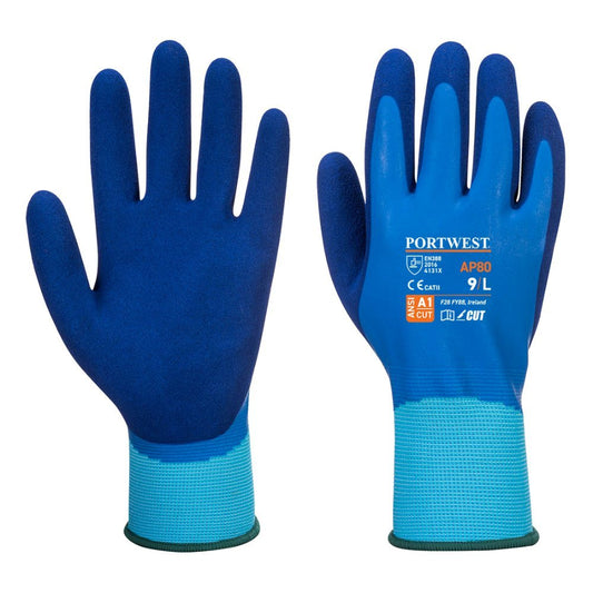 12 Paar Portwest Liquid Pro Waterdichte handschoen (Kobalt)