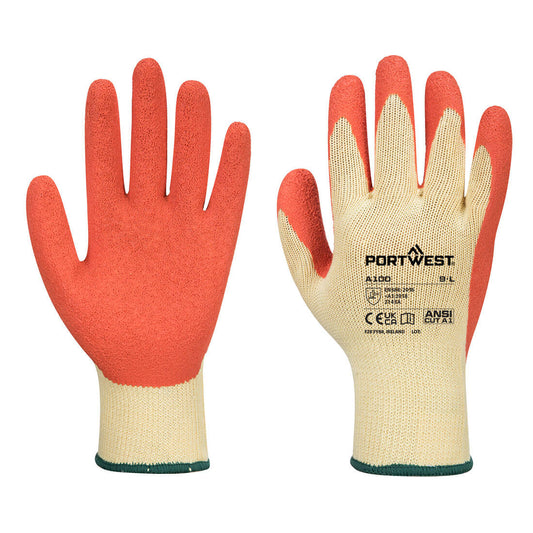 12 Paar Portwest Grip Stratenmakershandschoen (Oranje)