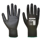 12 Paar Portwest PU Palm Handschoenen (Zwart)