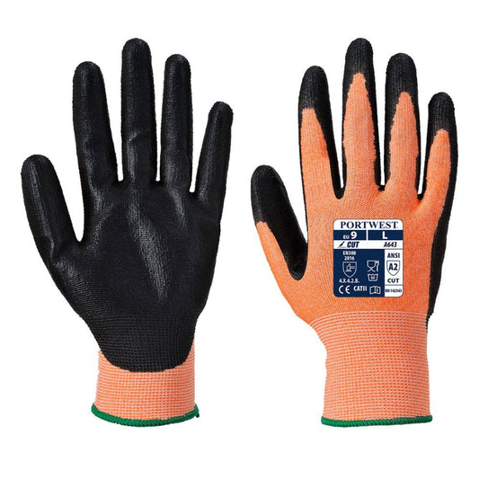 12 Paar Portwest Foodsafe Cut 3/B handschoen (Oranje)