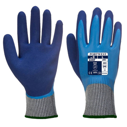 12 Paar Portwest Vloeistofdichte Cut D Handschoen (Kobalt)