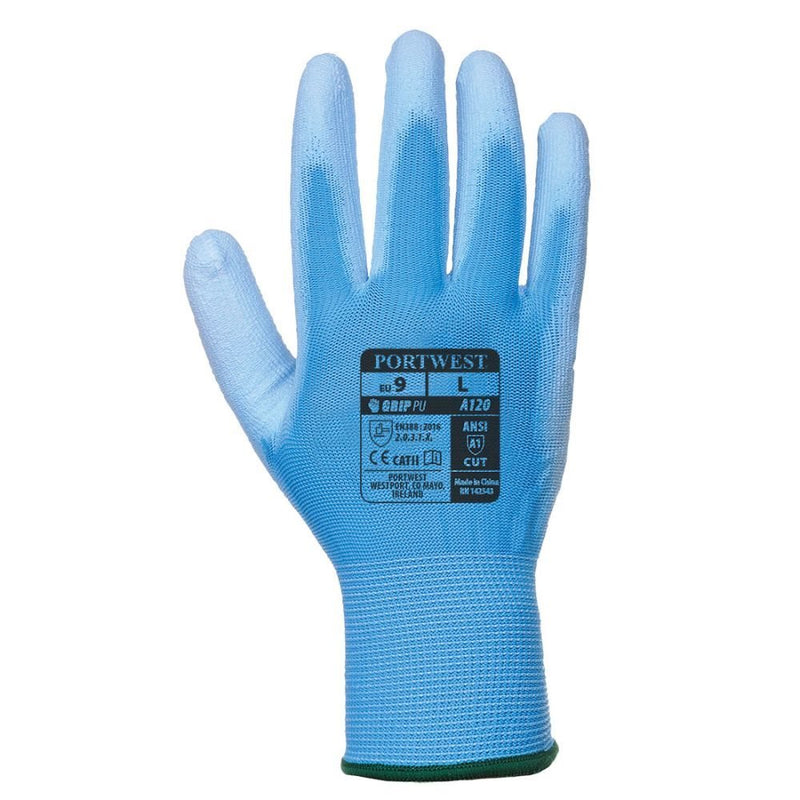 12 Paar Portwest PU Palm Handschoenen (Blauw)