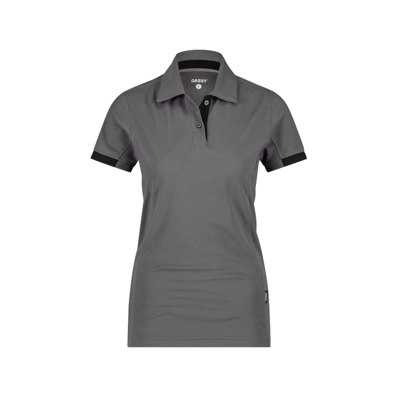 dassy-d-fx-flex-traxion-next-dames-polo-antraciet-zwart