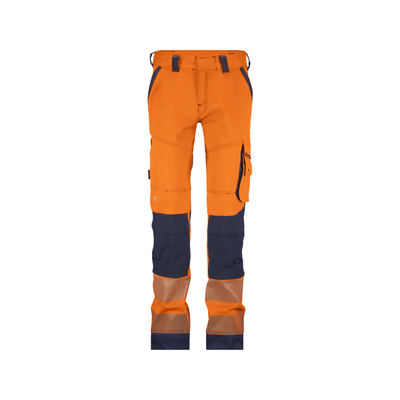 dassy-hivis-full-flex-aruba-dames-stretch-hogezichtbaarheidsbroek-met-kniezakken-oranje-navy