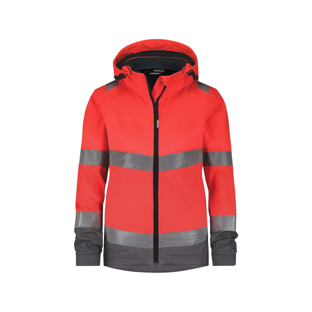 dassy-hivis-malaga-dames-hogezichtbaarheidssoftshelljas-rood-cementgrijs