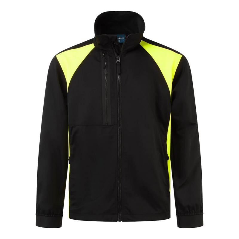 portwest-wx2-stretch-werkjack-zwart-geel