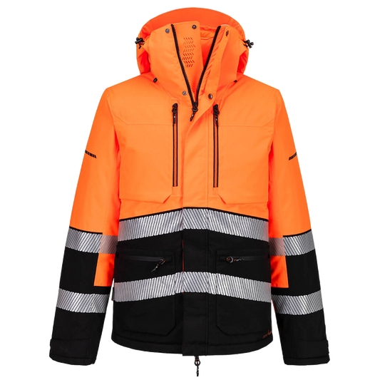 portwest-ev4-hi-vis-winter-jacket-oranje-zwart