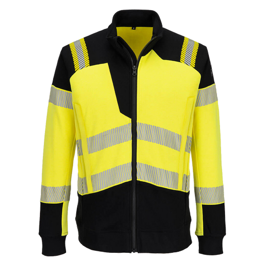 portwest-pw3-modaflame-knit-hi-vis-fr-full-zip-sweatshirt-geel-zwart
